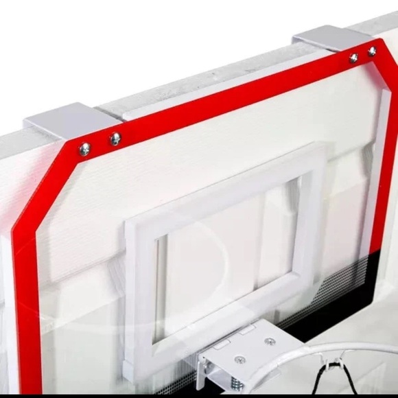 Red and White Outdoor Basketball Hoop Set - Picture 3 of 6